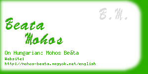 beata mohos business card